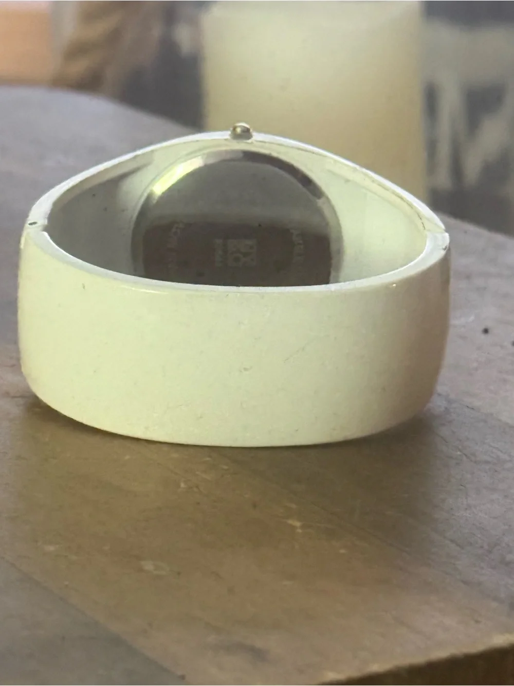 NY&CO white wide hinged bangle watch